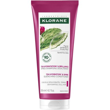 Klorane Higo De Babaria Hidratación Y Billo Acondicionador Acondicionador hidratante protege del calor ofreciendo brillo para cabello deshidratado y apagado 200 ml