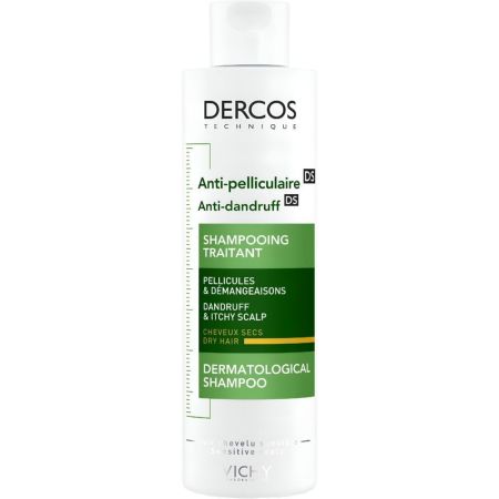 Vichy Dercos Anti-Pelliculaire Shampooing Traitant Cabellos Secos Champú de doble eficacia contra la caspa adherente y la reaparición 200 ml