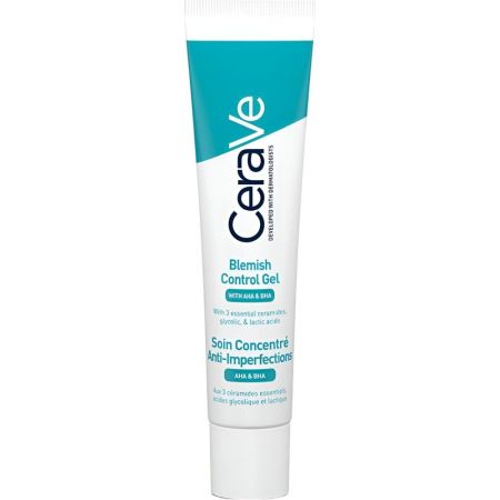 Cerave Blemish Control Gel Tratamiento facial ligero antiimperfecciones reduce el aspecto de los poros para una piel más radiante en 3 días 40 ml