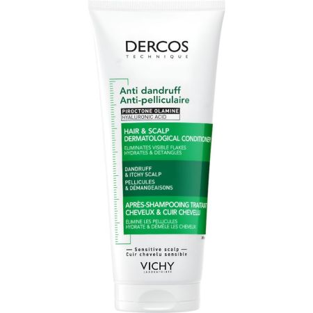 Vichy Dercos Hair & Scalp Dermatological Conditioner Cabello Gaso Acondicionador anticaspa reduce el picor un 92% hidratando intensamente hasta 72 horas 200 ml