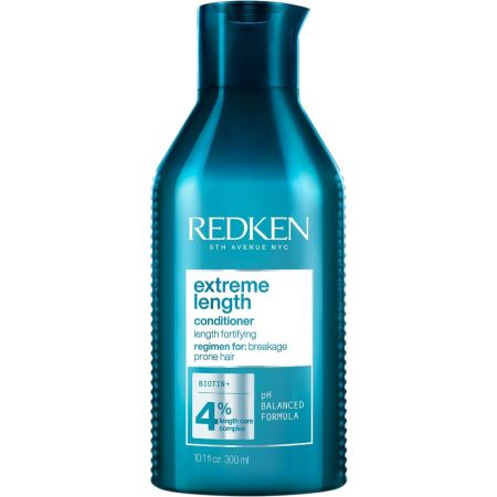 Redken Extreme Length Conditioner Acondiciondor reparador fortalece y reduce el riesgo de rotura con biotina para cabello quebradizo 300 ml