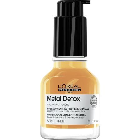 L'Oreal Professionnel Metal Detox Professional Concentrated Oil Aceite capilar concentrado cabello nutrido brillante y de absorción rápida 50 ml