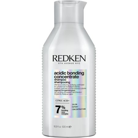 Redken Acidic Bonding Concentrate Shampoo Champú sin sulfatos repara hidrata y protege en profundidad frente futuros daños para cabello dañado 500 ml