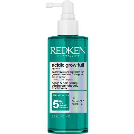 Redken Acidic Grow Full System Scalp & Hair Serum Sérum capilar sin aclarado hidrata y reequilibra el cuero cabelludo ofreciendo volumen instantáneo en las raíces 100 ml