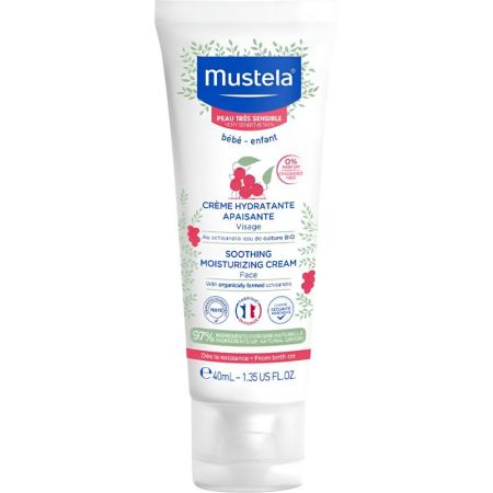 Mustela Schisandra Bio Crema Facial Hidratante Confort Crema facial alivia las pequeñas rojeces visibles y la sensación de picor y de tirantez con schisandra bio 40 ml