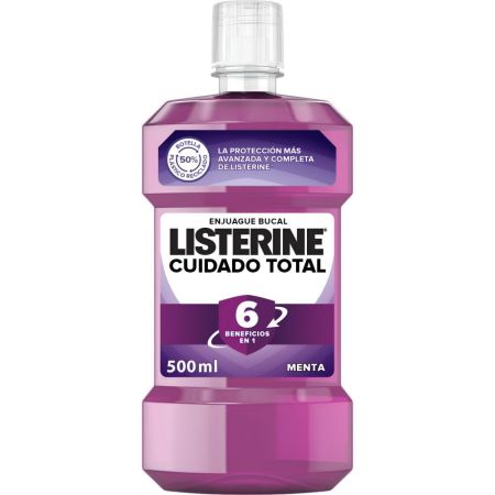 Listerine Cuidado Total 6 Beneficios En 1 Enjuague Bucal Colutorio garantiza limpieza y protección completa aportando 6 beneficios para la salud dental