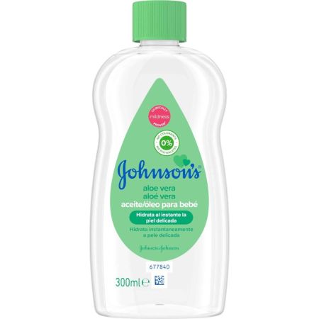 Johnson'S Aloe Vera Aceite Para Bebé Aceite corporal sin colorantes hidrata y nutre para una agradable sensación de suavidad
