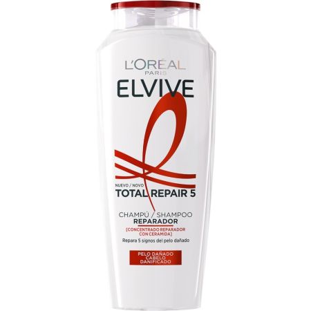 Elvive Total Repair 5 Champú Reparador Champú restaurador repara en profundidad desde la raíz hasta las puntas para cabello dañado 400 ml