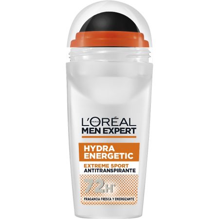 L'Oreal Men Expert Hydra Energetic Extreme Sport Desodorante Roll-On Desodorante antitranspirante ofrece protección intensa hasta 72 horas con fragancia fresca y revitalizante 50 ml