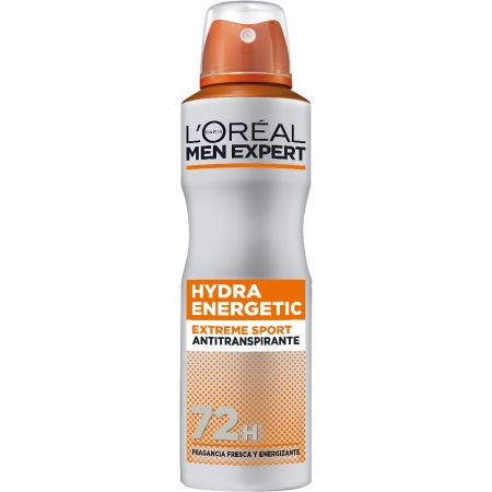 L'Oreal Men Expert Hydra Energetic Extreme Sport Desodorante Spray Desodorante antitranspirante ofrece protección intensa hasta 72 horas con fragancia fresca y revitalizante 50 ml