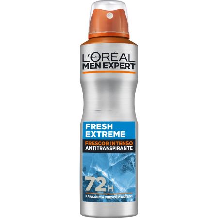 L'Oreal Men Expert Fresh Extreme Frescor Intenso Desodorante Spray Desodorante antitranspirante efecto refrescante inmediato hasta 72 horas de protección 150 ml