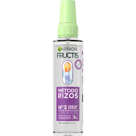 Fructis Método Rizos Nº3 Sérum Spray Sérum vegano sellador de puntas recupera el 100% de la hidratación pérdida para cabello rizado 150 ml