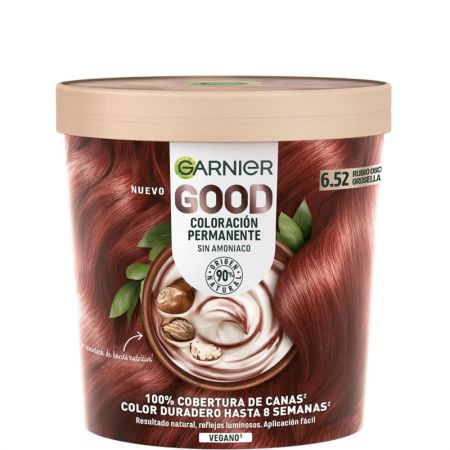 Garnier Good Coloración Permanente Tinte vegano sin amoníaco fácil de aplicar consigue un resultado natural con reflejos luminosos