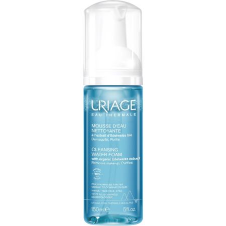 Uriage Mousse D'Eau Nettoyante Espuma limpiadora elimina impurezas residuos de polución y exceso de sebo sensación refrescante 150 ml