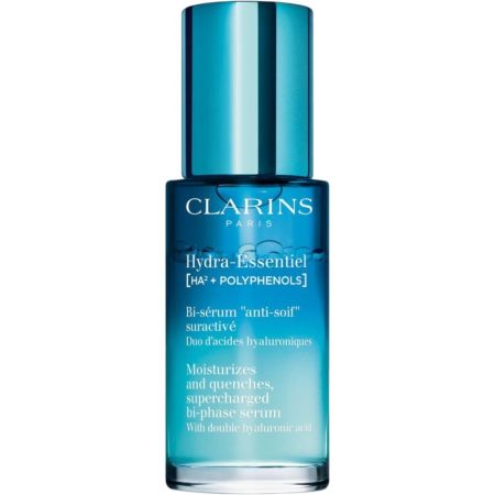 Clarins Hydra Essentiel Bi-Sérum "Anti-Soif" Suractivé Sérum bifásico potencia la hidratación nutre y refuerza la barrera cutánea con ácido hialurónico 30 ml