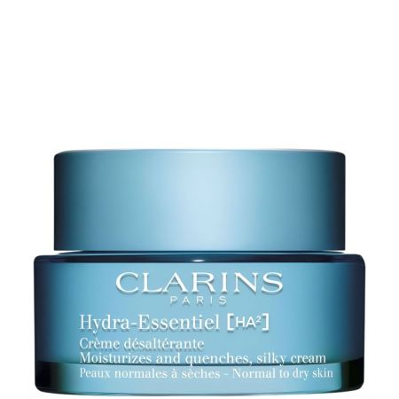 Clarins Hydra-Essentiel Crème Désaltérante Crema facial de día hidratante ofrece textura fresca y acabado sedoso para piel rellena flexible y mate 50 ml
