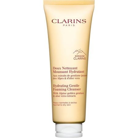 Clarins Doux Nettoyant Moussant Hydratant Gel limpiador espumoso hidratante con hierbas alpinas piel limpia suave y flexible 125 ml