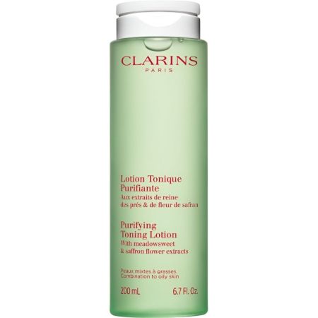 Clarins Lotion Tonique Purifiante Loción facial tónica purificante restaura el equilibrio de la microbiota cutánea y minimiza poros 200 ml