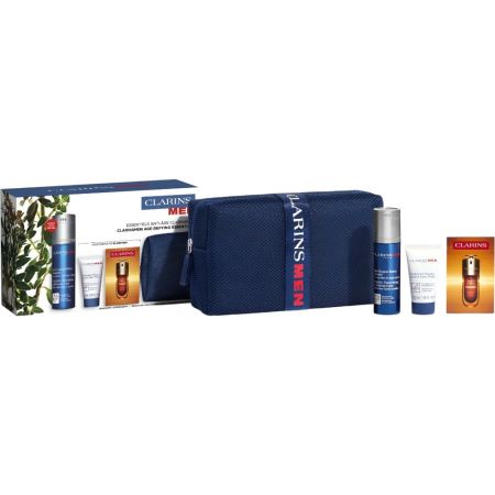Clarins Men Soin Lissant Rides Fermeté Estuche Tratamiento reafirmante y suavizante de textura no grasa ni pegajosa para piel más suave tonificada y firme 50 ml