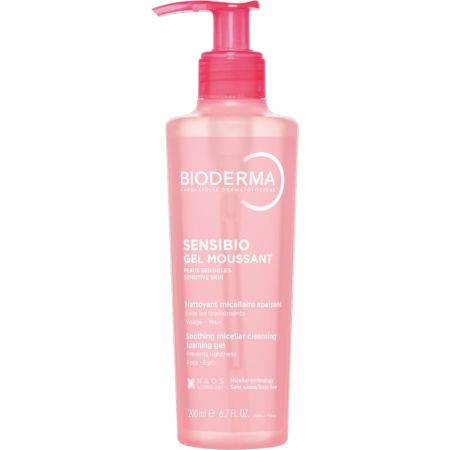 Bioderma Sensibio Gel Moussant Nettoyant Apaisant Micellaire Gel limpiador micelar facial sin perfume limpia hidrata calma alivia y refuerza la hidratación natural de la piel