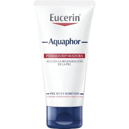 Eucerin Aquaphor Pomada Reparadora Crema facial y corporal regeneradora sin perfume mejora el proceso de la reparación de la piel cuarteada 40 ml