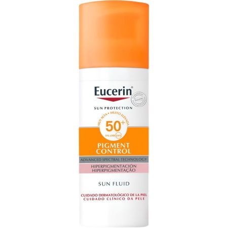 Eucerin Pigment Control Sun Fluid Spf 50+ Protector solar facial avanzado reduce las manchas oscuras evitando su reaparición 50 ml