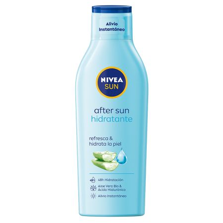 Nivea Sun After Sun Hidratante After sun refresca y alivia la piel tras la exposición solar hidratando hasta 48 horas con aloe vera
