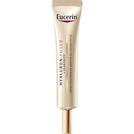 Eucerin Hyaluron-Filler + Elasticity Crema Contorno De Ojos Spf 20 Contorno de ojos fortalece estructura y reduce arrugas acabado firme fresco y radiante 15 ml