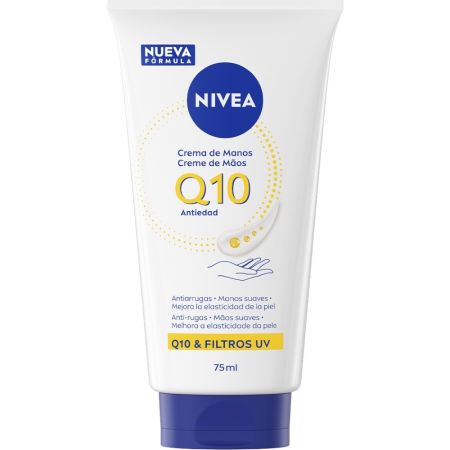Nivea Q10 Antiedad Crema De Manos Crema de manos de rápida absorción previene los signos del envejecimiento ofreciendo 48 horas de hidratación 75 ml