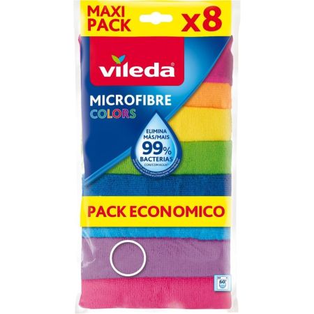 Vileda Bayeta Microfibre Colors Multi Pack Bayeta de microfibras elimina más del 99% de las bacterias 30x30 cm