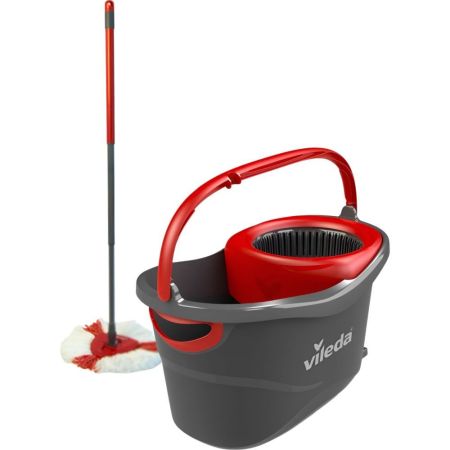 Vileda Cubo Turbo Set Cubo con pedal palo extensible y recambio de microfibras