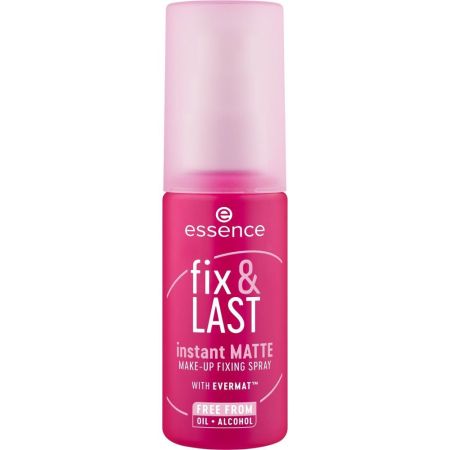 Essence Fix & Last Instante Matte Make-Up Fixing Spray Spray fijador de maquillaje revitaliza e hidrata oferciendo acabado mate hasta 48 horas 50 ml