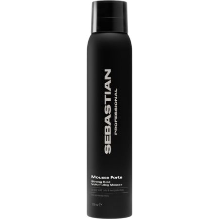 Sebastian Professional Mousse Forte Strong Hold Volumizing Mousse Espuma capilar fijadora y voluminizadora controla el encrespamiento con protección térmica 200 ml