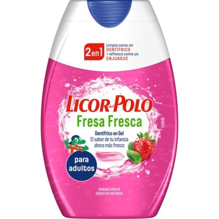 Licor Del Polo Fresa Fresca Dentífrico En Gel 2en1 Pasta de dientes anticaries y antiplaca ofrece frescura y protección duradera con sabor a fresa 75 ml