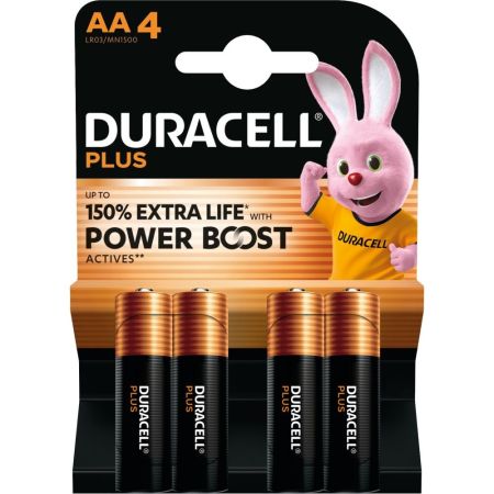 Duracell Pilas Aa4 Power Boost Pilas alcalinas multiusos idóneas para dispositivos de uso cotidiano lr6/ mn 1500 blister 4 uds