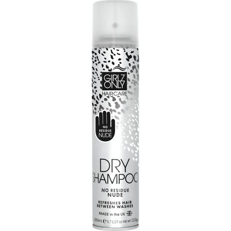 Girlz Only Dry Shampoo No Residue Nude Champú en seco delicadamente perfumado no deja residuos para cabello opaco y graso 200 ml