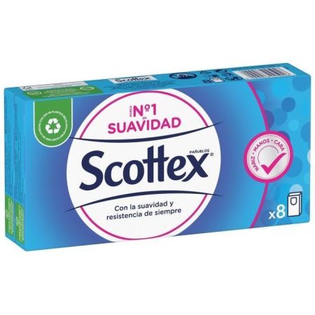 Scottex Paquete De Pañuelos Pañuelos de papel de triple capa con la suavidad y resistencia de siempre 8x9 uds