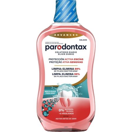 Parodontax Advanced Cuidado De Las Encías Menta Suave Colutorio Diario Enjuague bucal cuidado activo de encías y dientes 0% alcohol 500 ml