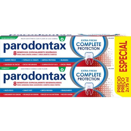 Parodontax Complete Protection Extra Fresh Pasta Dentífrica Duplo Pasta de dientes para encías sanas y dientes fuertes 2x75 ml