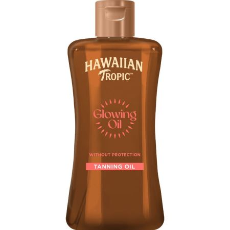 Hawaiian Tropic Glowing Oil Tanning Oil Aceite bronceador de coco corporal bronceador resistente al agua hidrata la piel para bronceado duradero 200 ml