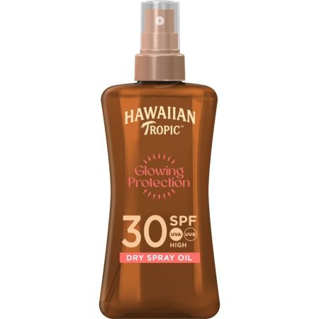 Hawaiian Tropic Protective Dry Spray Oil Mist Spf 30 Aceite bronceador ofrece una piel ultrasuave hidratada y brillante con coco y aceite de argán 200 ml