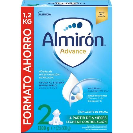Almirón Advance 2 Leche De Continuación Formato Ahorro Leche en polvo cubre las necesidades nutricionales a partir de 6 meses 1200 gr