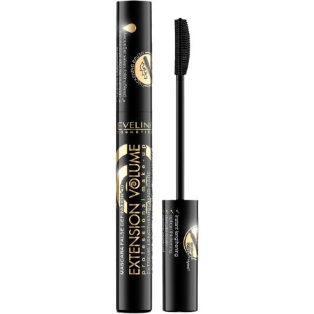 Eveline Cosmetics Length & Care False Definition 4d Extension Volume Máscara de pestañas con pincel único y flexible cuida y da una longitud sobrenatural
