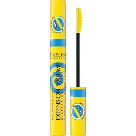 Eveline Cosmetics Extension Volume Professional Make-Up Máscara de pestañas con pincel único y flexible para un volumen increíble y unos ojos más grandes