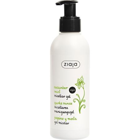Ziaja Pepino Y Menta Gel Limpiador Micelar Gel limpiador micelar vegano limpia suaviza y alisa con sensación de frescor 200 ml