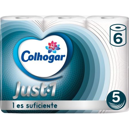 Colhogar Just-1 Papel higienico 5 capas super suave y resistente  6 rollos