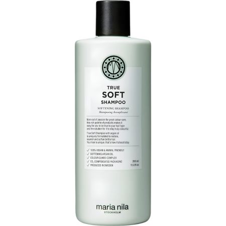 Maria Nila True Soft Shampoo Champú hidratante suaviza y fortalece a la vez que reduce el encrespamiento y la electricidad estática