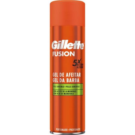 Gillette Fusion 5 Gel De Afeitar Gel de afeitar enriquecido con polímetros limpia protege hidrata calma y refresca previniendo la irritación 200 ml