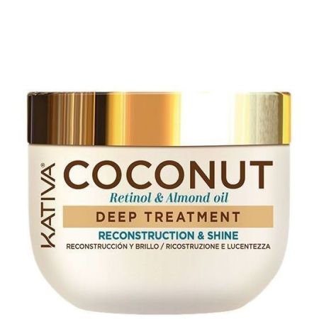 Kativa Reconstruction & Shine Mascarilla Mascarilla capilar reconstructora estimula el crecimiento aportando humectación y brillo para cabello opaco y deshidratado 300 ml