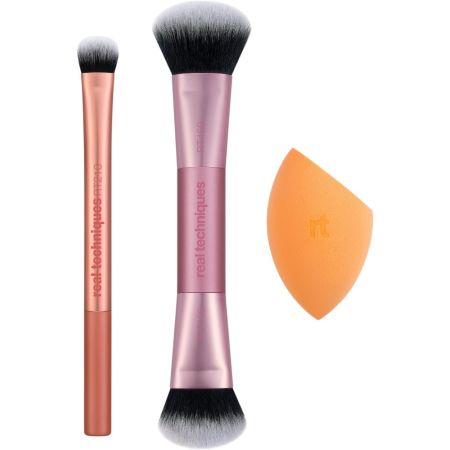 Real Techniques Best Of Blends Set Set de brochas y esponja de maquillaje con cerdas sintéticas ideal para crear un look con control y facilidad sin dejar marcas